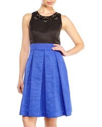 Eliza J Embellished Faille Fit & Flare Dress - Lyst