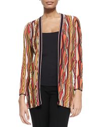 M Missoni Ripple-Striped Ribbon Cardigan - Lyst