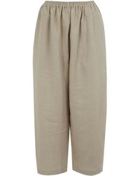 Demobaza Draped Low Crotch Baggy Linen Trousers in Beige | Lyst