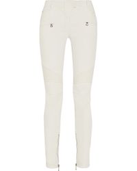 Balmain Moto-Style Low-Rise Skinny Jeans - Lyst