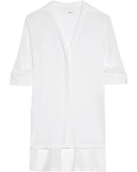 Helmut Lang Crinkled-Gauze Blouse - Lyst