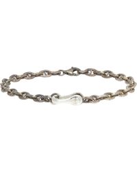 Miansai Silver Chain-Link Bracelet With Anchor Shackle - Lyst