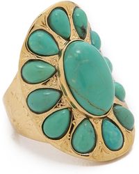 Aurelie Bidermann Tribal Turquoise Ring - Gold - Lyst