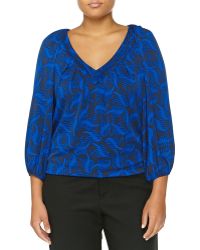 Diane von Furstenberg Cahil Wave-Print Top - Lyst