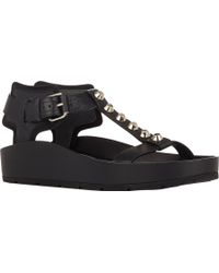 Balenciaga Studded T-Strap Sandals - Lyst