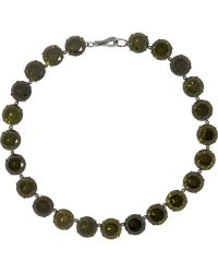 Bottega Veneta Oxidized Sterling Silver Cubic Zirconia Necklace - Lyst
