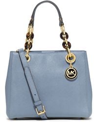Michael Kors Cynthia Small Leather Satchel - Lyst
