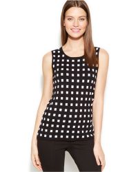 Calvin Klein Sleeveless Printed Sweater Shell - Lyst
