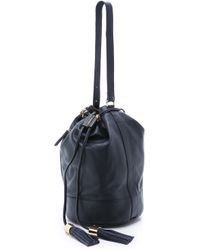 See By Chloé Vicki Large Bucket Bag With Cross Body Strap - Navy - Lyst