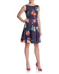 Betsey Johnson Floral-Print Fit-And-Flare Dress - Lyst