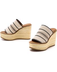 See By Chloé Bamboo Wedge Slides - Ecru - Lyst