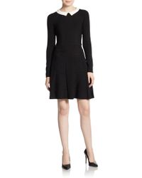 Cynthia Steffe Nola Knit Contrast-Collar Dress - Lyst