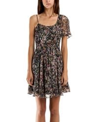 Charlotte Ronson Ruffle Dress In Evergreen Multi - Lyst