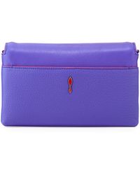 Christian Louboutin Rougissime Leather Clutch Bag W/ Contrast Piping - Lyst