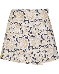 Suno Embroidered Cotton-Canvas Mini Skirt - Lyst