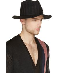 Ann Demeulemeester Black Starched Hat - Lyst