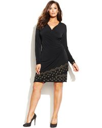 Michael Kors Michael Plus Size Faux-Wrap Grommet Dress - Lyst