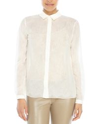Jason Wu Ivory Silk & Lace Shirt - Lyst
