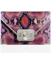 Marchesa Valentina Python Envelope Clutch Bag - Lyst