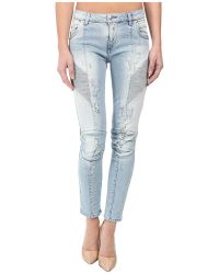 Balmain Light Wash Distressed Skinny Jeans In Light Wash - Lyst