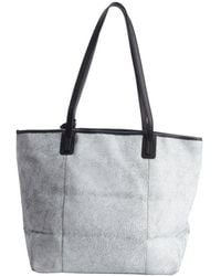 Olivia Harris Grey Cracked Leather Tote Bag - Lyst