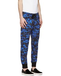 Markus Lupfer Blue Camo Lounge Pants - Lyst