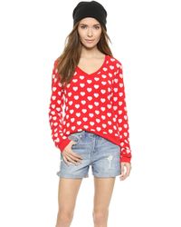 Wildfox Little Hearts Pullover - Holiday - Lyst