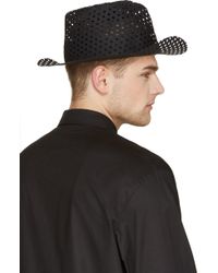 Ann Demeulemeester Black Perforated Hat - Lyst