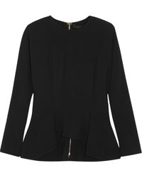 Elie Saab Crepe Peplum Top - Lyst