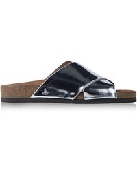 Dune Keeper Diamante Toe Post Flip Flop Sandals in Silver (Black) | Lyst