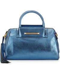 B Brian Atwood Sharon Mini Metallic Zip Satchel Bag - Lyst