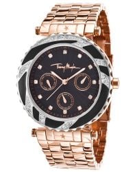 Thierry Mugler Women'S Rose-Tone Stainless Steel Black Dial - Lyst