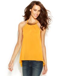 Michael Kors Michael Hardware-Neck Halter Top - Lyst