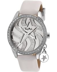 Thierry Mugler Women'S White Genuine Leather Silver-Tone Dial - Lyst