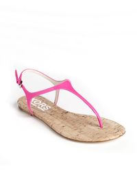 Kors By Michael Kors Joni Leather T-Strap Sandals - Lyst