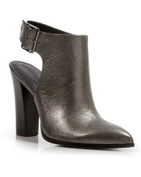 Pour La Victoire Metallic Pointed Toe Booties - Zuri - Lyst