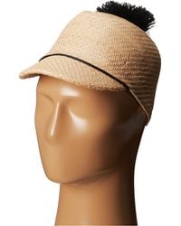 BCBGMAXAZRIA Solid Straw Pom Cap - Lyst