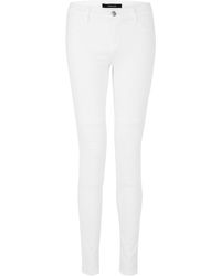 J Brand Nicola Moto Knee White Skinnies - Lyst