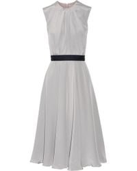 Roksanda Ilincic Sessler Color-Block Pleated Silk-Crepe Dress - Lyst