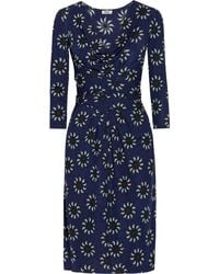 Issa Wrap-Effect Sunflower-Print Crepe-Jersey Dress - Lyst