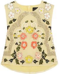 Needle & Thread Locket Embellished Chiffon Top - Lyst
