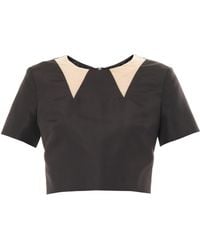 Honor Contrast-Collar Cropped Top - Lyst