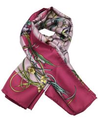 Gucci Lavender And Green 'Flora Infinity' Printed Silk Scarf - Lyst
