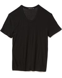 T By Alexander Wang Slub Low Neck T-Shirt - Lyst