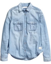 H&M Denim Shirt - Lyst