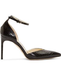 Brian Atwood Black Snakeskin Lisette Dorsay Heels - Lyst