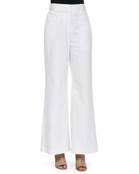 Lafayette 148 New York High-Waist Wide-Leg Pants - Lyst