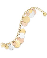 Kate Spade Gold-Tone Mixed Circle Disc Bracelet - Lyst