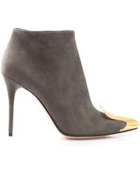Alexander McQueen Metal-Toecap Ankle Boots - Lyst