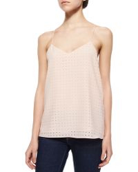 Tibi Windowpane Laser-Cut Camisole - Lyst